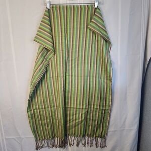 Striped Green and Brown Scarf